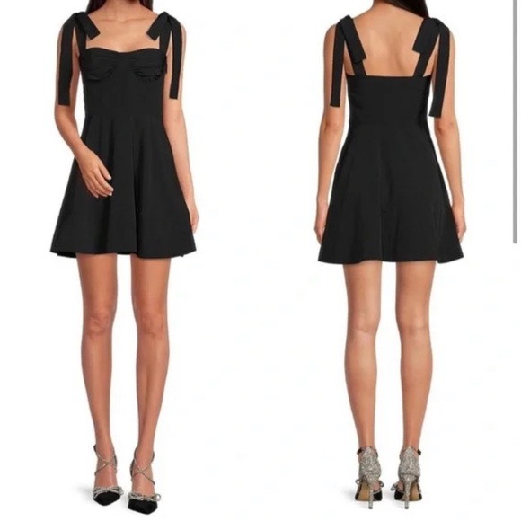 🆕 GIANNI BINI DRESS EVERLY BUSTIER SWEETHEART NECK TIE SHOULDER DRESS - Picture 1 of 6